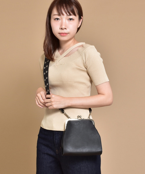 SVEC(シュベック)の「がま口 ショルダー バッグ SVEC / シュベック(ショルダーバッグ)」|ブラック
