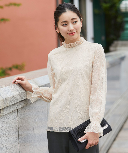 SMILE ORCHID(スマイルオーキッド)の「レーストップスブラウス(シャツ/ブラウス・レディース・ブラック/ベージュ・S/M/L/XL)」の7枚目の写真