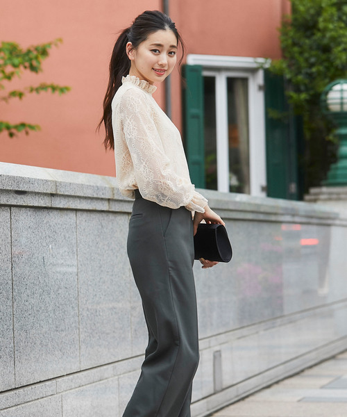 SMILE ORCHID(スマイルオーキッド)の「レーストップスブラウス(シャツ/ブラウス・レディース・ブラック/ベージュ・S/M/L/XL)」の5枚目の写真