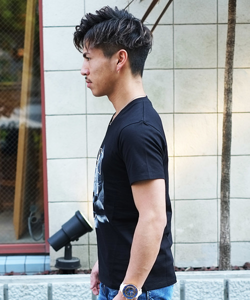 GOSTAR DE FUGA（ゴスタール ジフーガ）の「モノクロデザインVネック半袖Tカットソー/半袖Tシャツ（Tシャツ/カットソー・メンズ・ホワイト/ブラック・M/L）」の8枚目の写真