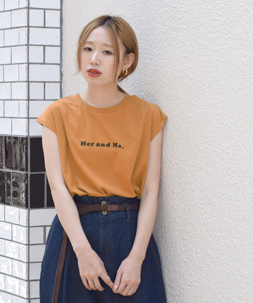 w closet（ダブルクローゼット）の「ロゴプリントノースリTee（Tシャツ/カットソー・レディース・オフホワイト/キャメル/スミクロ・FREE）」の15枚目の写真