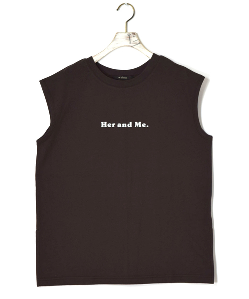 w closet（ダブルクローゼット）の「ロゴプリントノースリTee（Tシャツ/カットソー・レディース・オフホワイト/キャメル/スミクロ・FREE）」の16枚目の写真