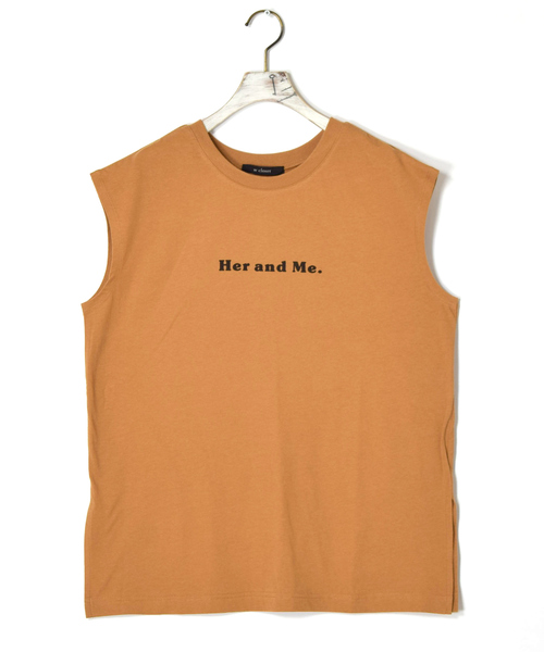 w closet（ダブルクローゼット）の「ロゴプリントノースリTee（Tシャツ/カットソー・レディース・オフホワイト/キャメル/スミクロ・FREE）」の20枚目の写真