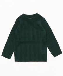 スタンドネック長袖ニットTシャツ