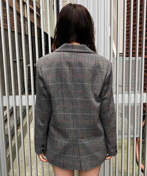 ENVYM（アンビー）の「ダブルブレストチェックＪＫ（テーラードジャケット・レディース・ブラック/ブラウン・FREE）」の8枚目の写真