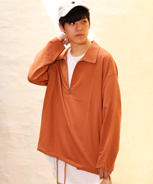 revertical(リバーティカル)の「ハーフジップアップ 無地 長袖 プルオーバー(Tシャツ/カットソー・メンズ・ブラック/ネイビー/グレー/モカ/ワイン・M/L)」の16枚目の写真