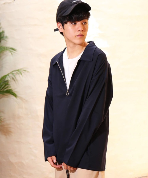 revertical(リバーティカル)の「ハーフジップアップ 無地 長袖 プルオーバー(Tシャツ/カットソー・メンズ・ブラック/ネイビー/グレー/モカ/ワイン・M/L)」の21枚目の写真