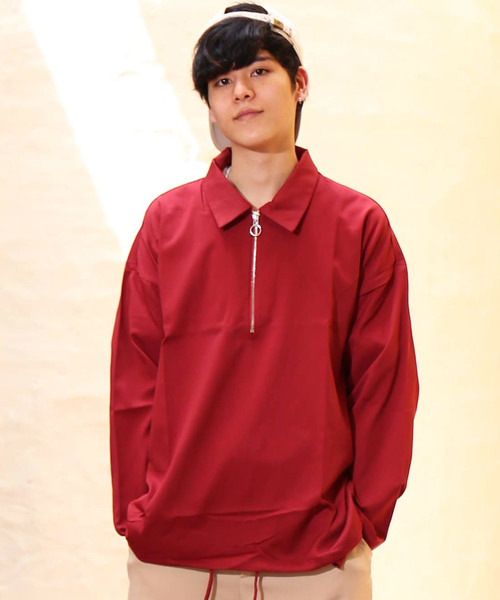 revertical(リバーティカル)の「ハーフジップアップ 無地 長袖 プルオーバー(Tシャツ/カットソー・メンズ・ブラック/ネイビー/グレー/モカ/ワイン・M/L)」の15枚目の写真