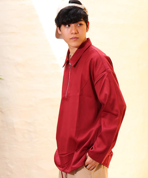 revertical(リバーティカル)の「ハーフジップアップ 無地 長袖 プルオーバー(Tシャツ/カットソー・メンズ・ブラック/ネイビー/グレー/モカ/ワイン・M/L)」の22枚目の写真