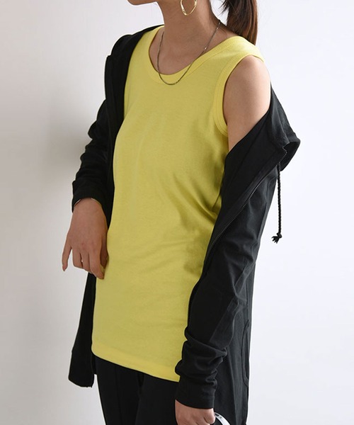 and it_（アンドイット）の「【日本製】スムースロングカラータンクトップ（タンクトップ・レディース・ベビーピンク/チェリーピンク/オレンジ/モカ/パープル/ラベンダー/マスタード/レモンイエロー/ピンク/レンガ/ダークブラウン/ミント/ネイビー/ロイヤルブルー/チャコールグレー/杢グレー/ブルーグリーン/カーキ/ブラック/アイボリー/オートミール・LL1/L1/M1/XX-LARGE/L2/M2/LL2）」の16枚目の写真