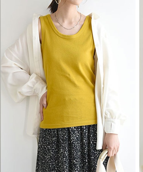 and it_（アンドイット）の「【日本製】スムースロングカラータンクトップ（タンクトップ・レディース・ベビーピンク/チェリーピンク/オレンジ/モカ/パープル/ラベンダー/マスタード/レモンイエロー/ピンク/レンガ/ダークブラウン/ミント/ネイビー/ロイヤルブルー/チャコールグレー/杢グレー/ブルーグリーン/カーキ/ブラック/アイボリー/オートミール・LL1/L1/M1/XX-LARGE/L2/M2/LL2）」の15枚目の写真