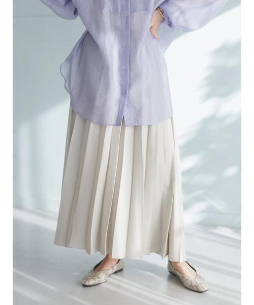 CRAFT STANDARD BOUTIQUE(クラフトスタンダードブティック)の「プリーツロングフレアスカート *◇(スカート・レディース・ドット/サックスブルー/グリーン/その他1/グレイッシュベージュ/ネイビー/ライトグリーン/モカ/パープル・FREE)」の22枚目の写真