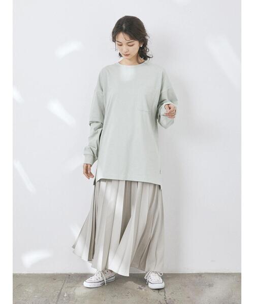 CRAFT STANDARD BOUTIQUE(クラフトスタンダードブティック)の「プリーツロングフレアスカート *◇(スカート・レディース・ドット/サックスブルー/グリーン/その他1/グレイッシュベージュ/ネイビー/ライトグリーン/モカ/パープル・FREE)」の21枚目の写真