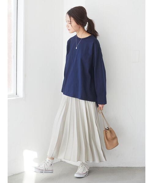 CRAFT STANDARD BOUTIQUE(クラフトスタンダードブティック)の「プリーツロングフレアスカート *◇(スカート・レディース・ドット/サックスブルー/グリーン/その他1/グレイッシュベージュ/ネイビー/ライトグリーン/モカ/パープル・FREE)」の15枚目の写真