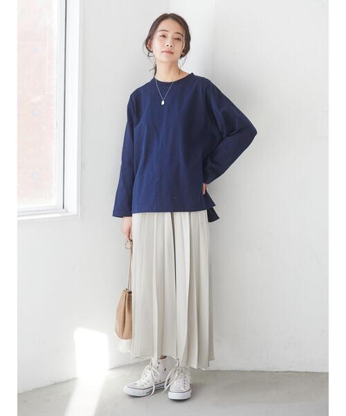 CRAFT STANDARD BOUTIQUE(クラフトスタンダードブティック)の「プリーツロングフレアスカート *◇(スカート・レディース・ドット/サックスブルー/グリーン/その他1/グレイッシュベージュ/ネイビー/ライトグリーン/モカ/パープル・FREE)」の16枚目の写真