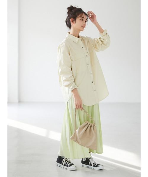 CRAFT STANDARD BOUTIQUE(クラフトスタンダードブティック)の「プリーツロングフレアスカート *◇(スカート・レディース・ドット/サックスブルー/グリーン/その他1/グレイッシュベージュ/ネイビー/ライトグリーン/モカ/パープル・FREE)」の11枚目の写真