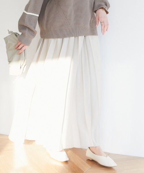 CRAFT STANDARD BOUTIQUE(クラフトスタンダードブティック)の「プリーツロングフレアスカート *◇(スカート・レディース・ドット/サックスブルー/グリーン/その他1/グレイッシュベージュ/ネイビー/ライトグリーン/モカ/パープル・FREE)」の19枚目の写真