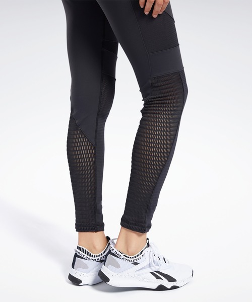Reebok（リーボック）の「 ラックス カラーブロック タイツ 2.0 / Lux Colorblock Tights 2.0（レギンス/スパッツ・レディース・ブラック/ライトグレー・SMALL/LARGE/XX-LARGE/X-SMALL/X-LARGE/MEDIUM）」の5枚目の写真