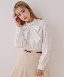 one after another NICE CLAUP | レース付ボウタイブラウス(シャツ/ブラウス)