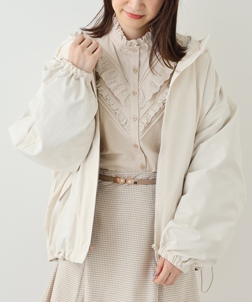 one after another NICE CLAUP(ワンアフターアナザーナイスクラップ)の「レース付ボウタイブラウス(シャツ/ブラウス・レディース・ベージュ/オフホワイト/ピンク・FREE)」の9枚目の写真