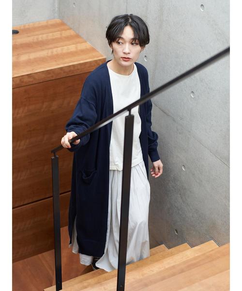 AMERICAN HOLIC（アメリカンホリック）の「Vネックロングニットカーディガン　＊（カーディガン/ボレロ・レディース・ブラック/ベージュ/ネイビー/サックスブルー・M/L）」の16枚目の写真