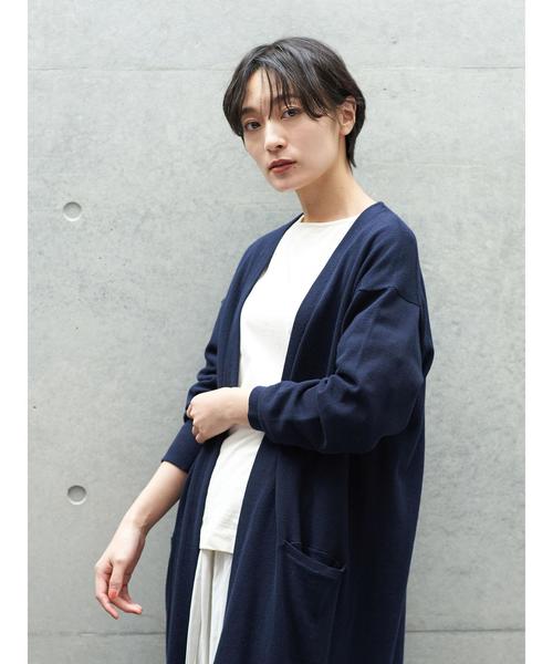 AMERICAN HOLIC（アメリカンホリック）の「Vネックロングニットカーディガン　＊（カーディガン/ボレロ・レディース・ブラック/ベージュ/ネイビー/サックスブルー・M/L）」の11枚目の写真