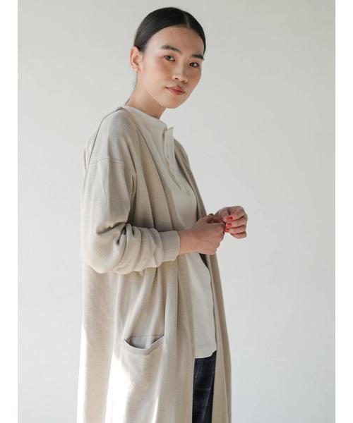 AMERICAN HOLIC（アメリカンホリック）の「Vネックロングニットカーディガン　＊（カーディガン/ボレロ・レディース・ブラック/ベージュ/ネイビー/サックスブルー・M/L）」の19枚目の写真