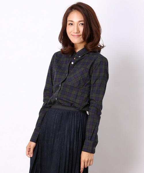 MYSELF ABAHOUSE（マイセルフアバハウス）の「ﾀｰﾀﾝﾁｪｯｸBD（シャツ/ブラウス・レディース・ネイビー/ブラック・SMALL/MEDIUM）」の2枚目の写真