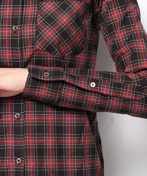 MYSELF ABAHOUSE（マイセルフアバハウス）の「ﾀｰﾀﾝﾁｪｯｸBD（シャツ/ブラウス・レディース・ネイビー/ブラック・SMALL/MEDIUM）」の6枚目の写真