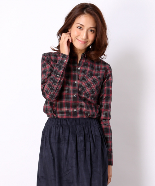 MYSELF ABAHOUSE（マイセルフアバハウス）の「ﾀｰﾀﾝﾁｪｯｸBD（シャツ/ブラウス・レディース・ネイビー/ブラック・SMALL/MEDIUM）」の14枚目の写真