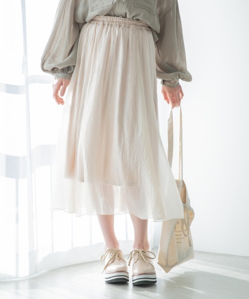 Heather（ヘザー）の「キラキラボリュームロングスカート　877057（スカート・レディース・アイボリー/ブラウン/グリーン系その他・FREE）」の2枚目の写真