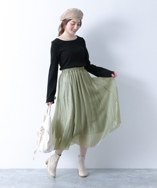 Heather（ヘザー）の「キラキラボリュームロングスカート　877057（スカート・レディース・アイボリー/ブラウン/グリーン系その他・FREE）」の11枚目の写真