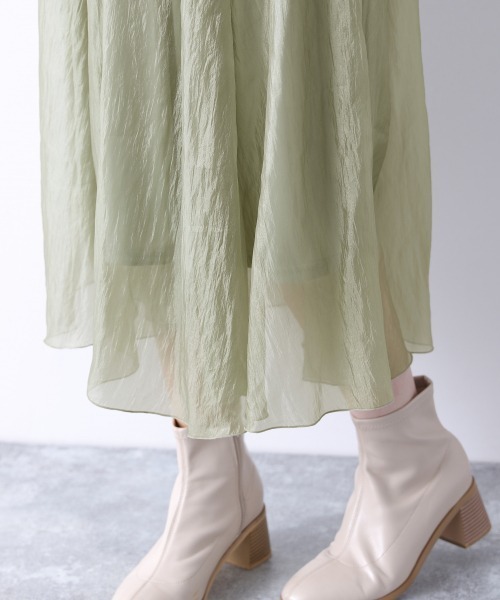 Heather（ヘザー）の「キラキラボリュームロングスカート　877057（スカート・レディース・アイボリー/ブラウン/グリーン系その他・FREE）」の4枚目の写真