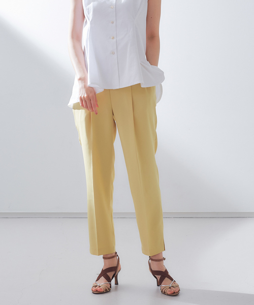 qualite（カリテ）の「【WEB限定】バックサテンスリットパンツ（その他パンツ・レディース・ベージュ/イエロー/ライトブルー/ブラック/ブラウン/グリーン・36/38/40）」の6枚目の写真