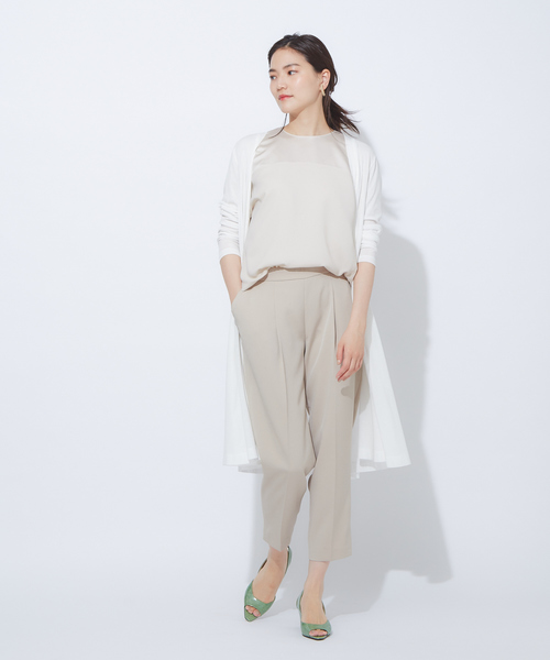 qualite（カリテ）の「【WEB限定】バックサテンスリットパンツ（その他パンツ・レディース・ベージュ/イエロー/ライトブルー/ブラック/ブラウン/グリーン・36/38/40）」の19枚目の写真