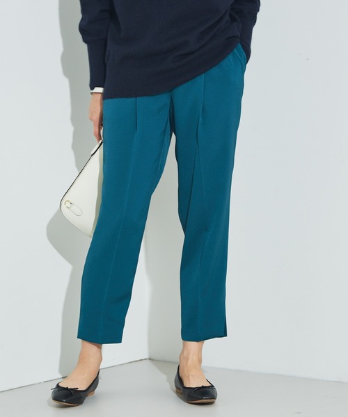 qualite（カリテ）の「【WEB限定】バックサテンスリットパンツ（その他パンツ・レディース・ベージュ/イエロー/ライトブルー/ブラック/ブラウン/グリーン・36/38/40）」の4枚目の写真