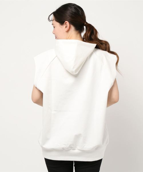 ENVYM（アンビー）の「ポンチＮ／Ｓフーディー（Tシャツ/カットソー・レディース・ホワイト/ブラック・FREE）」の4枚目の写真