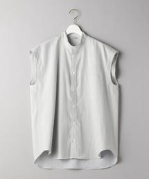 AURALEE | ＜AURALEE＞ストライプスタンドカラーノースリーブシャツΨ(シャツ/ブラウス)