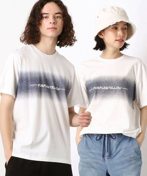 セール スプレー ロゴプリント 半袖tシャツ Tシャツ カットソー Purple Yellow パープルアンドイエロー のファッション通販 Zozotown