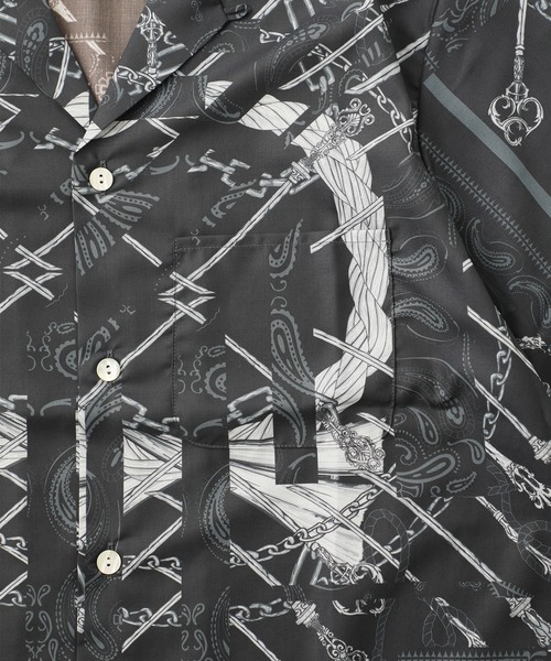 NIPOALOHA(ニポアロハ)の「【NIPOALOHA】EX.SCARF SH / N20-EXNS02(シャツ/ブラウス・メンズ・ブラック/グレー・1/2)」の15枚目の写真