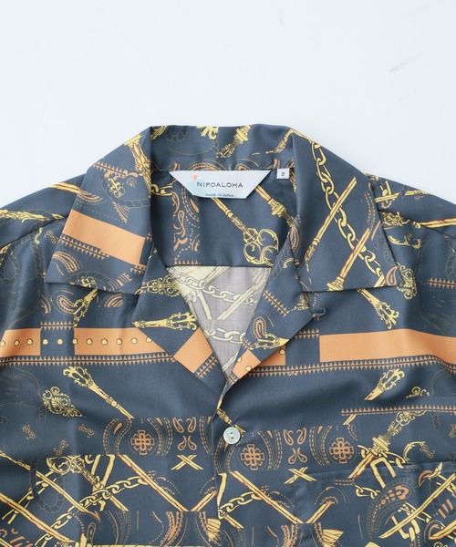 NIPOALOHA(ニポアロハ)の「【NIPOALOHA】EX.SCARF SH / N20-EXNS02(シャツ/ブラウス・メンズ・ブラック/グレー・1/2)」の4枚目の写真