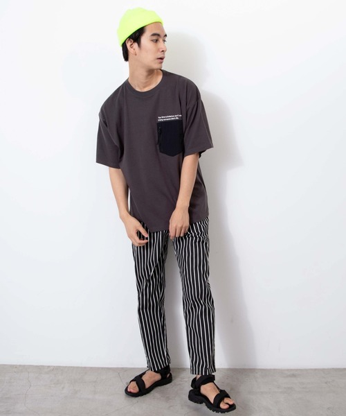 WEGO（ウィゴー）の「WEGO/ナイロンポケットTシャツ（Tシャツ/カットソー・メンズ・ホワイト/ホワイト系その他/スミクロ・MEDIUM/LARGE）」の14枚目の写真