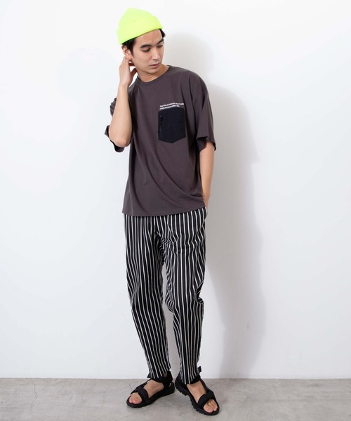 WEGO（ウィゴー）の「WEGO/ナイロンポケットTシャツ（Tシャツ/カットソー・メンズ・ホワイト/ホワイト系その他/スミクロ・MEDIUM/LARGE）」の15枚目の写真