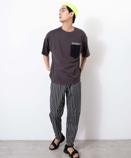 WEGO（ウィゴー）の「WEGO/ナイロンポケットTシャツ（Tシャツ/カットソー・メンズ・ホワイト/ホワイト系その他/スミクロ・MEDIUM/LARGE）」の16枚目の写真