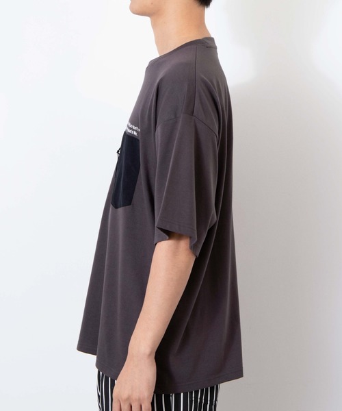 WEGO（ウィゴー）の「WEGO/ナイロンポケットTシャツ（Tシャツ/カットソー・メンズ・ホワイト/ホワイト系その他/スミクロ・MEDIUM/LARGE）」の20枚目の写真