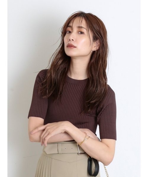 SNIDEL - 新品　snidel  ハーフスリーブニット SNIDEL（スナイデル）の「Sustainableハーフスリーブニットプル