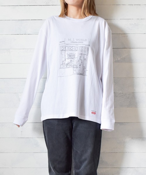 Naked Rust and other POEMS(ネイキッドラストアンドアザーポエムス)の「【69】【Naked Rust and other POEMS】手書きプリント 長袖カットソー(Tシャツ/カットソー・レディース・ホワイト/ブラック/ベージュ・MEDIUM/LARGE)」の2枚目の写真