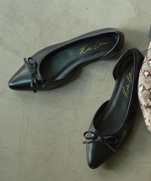 サイドカットフラットバレエシューズ