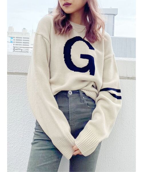 GYDA（ジェイダ）の「G SLEEVELINE KT TOPS（ニット/セーター・レディース・ブラック/ベージュ/グリーン・FREE）」の12枚目の写真