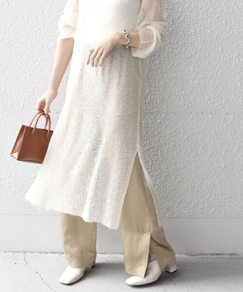 SHIPS(シップス)の「【WEB限定】シアーレイヤードセットワンピース◇(ワンピース・レディース・チャコールグレー/ライトグリーン/ブラウン系その他/ナチュラル・ONE SIZE)」の5枚目の写真